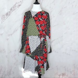 Libby Edelman Floral Patchwork Dress Small